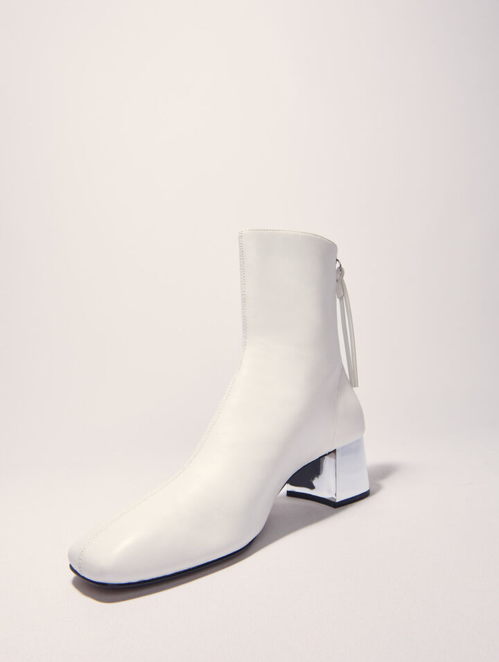 Bottines en cuir à bout carré