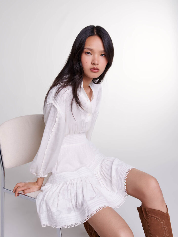 Robe courte en patchwork de coton