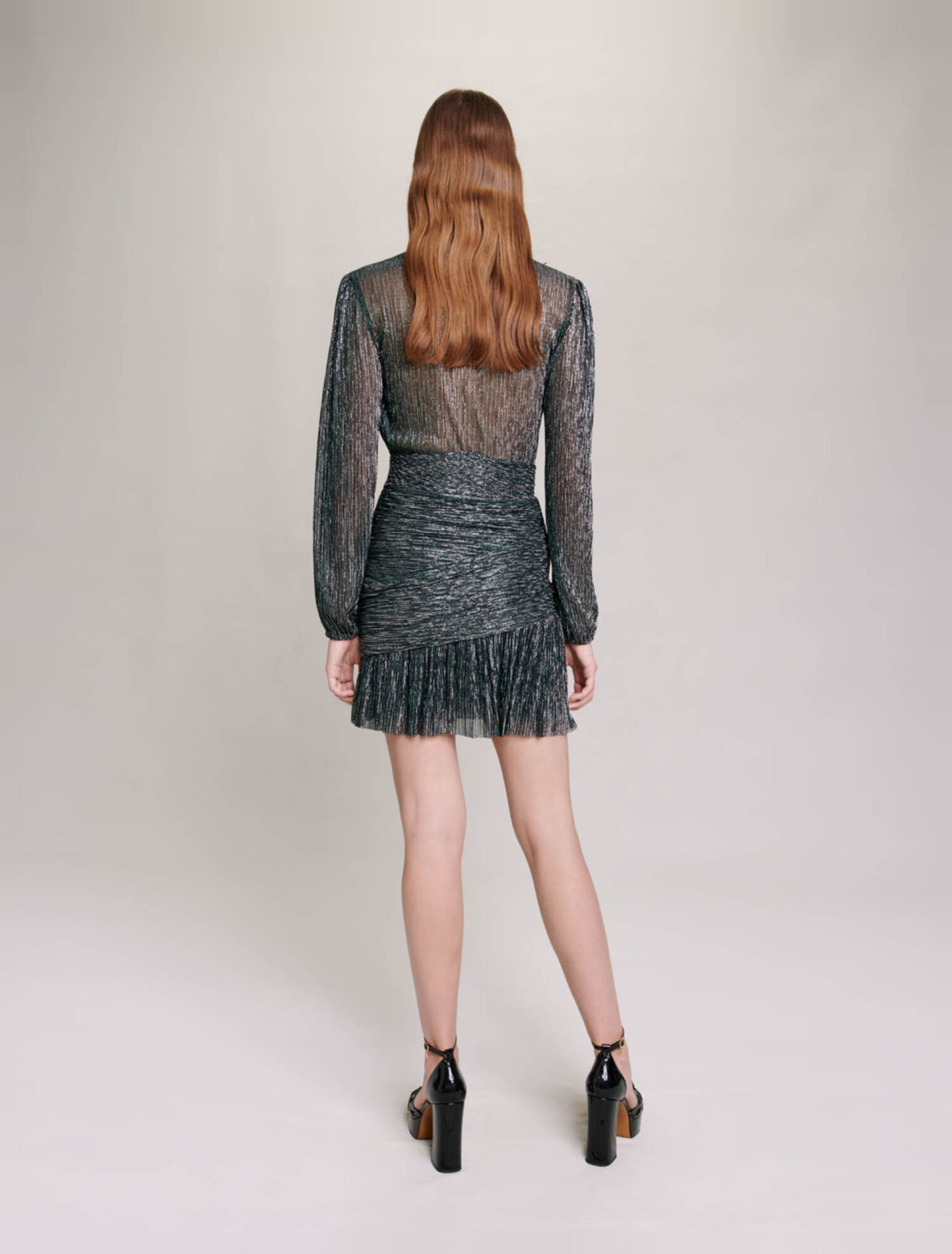 Robe courte fibres métallisées