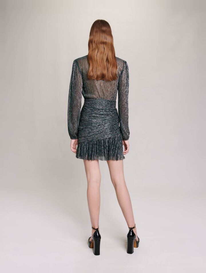 Robe courte fibres métallisées