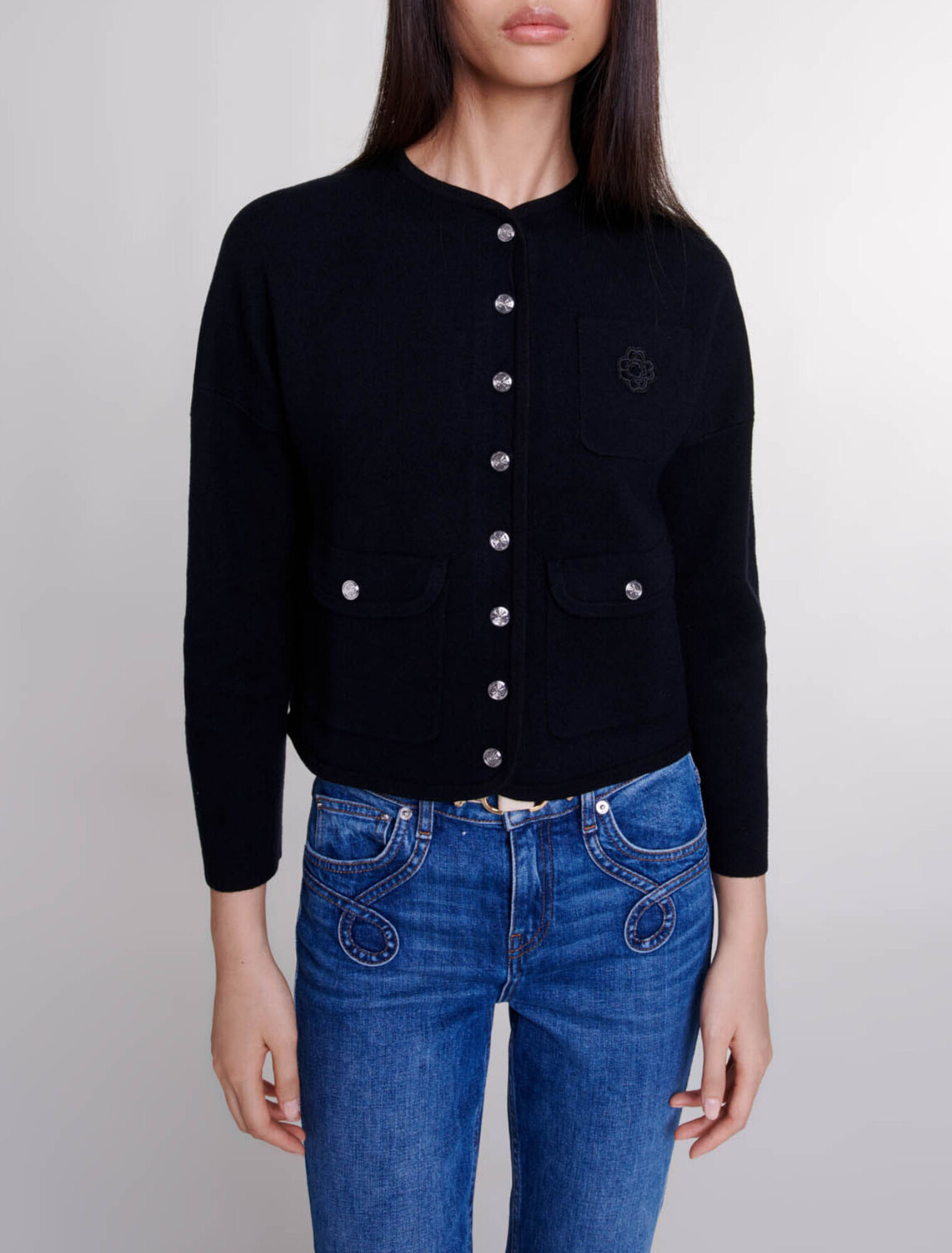 Cardigan court en maille