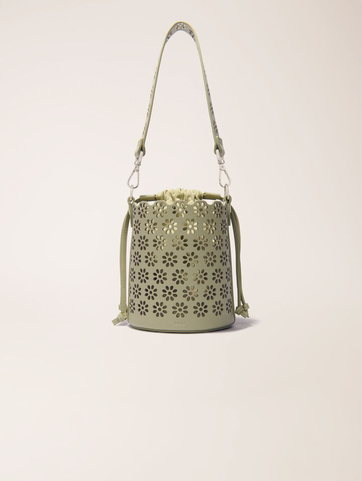 Sac seau en cuir perforé