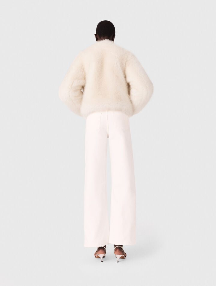Blouson court en fausse fourrure