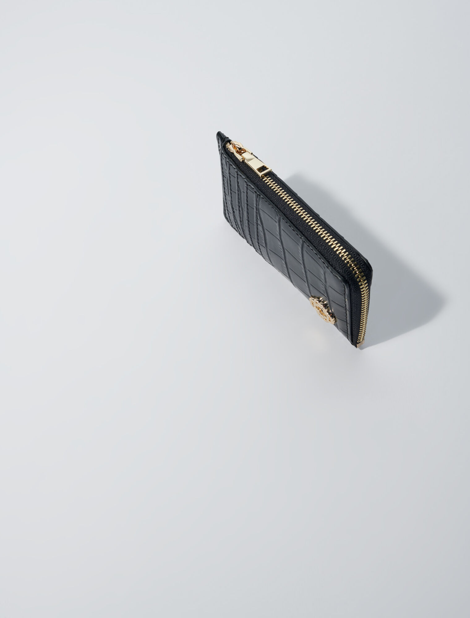 Porte-cartes en cuir effet croco