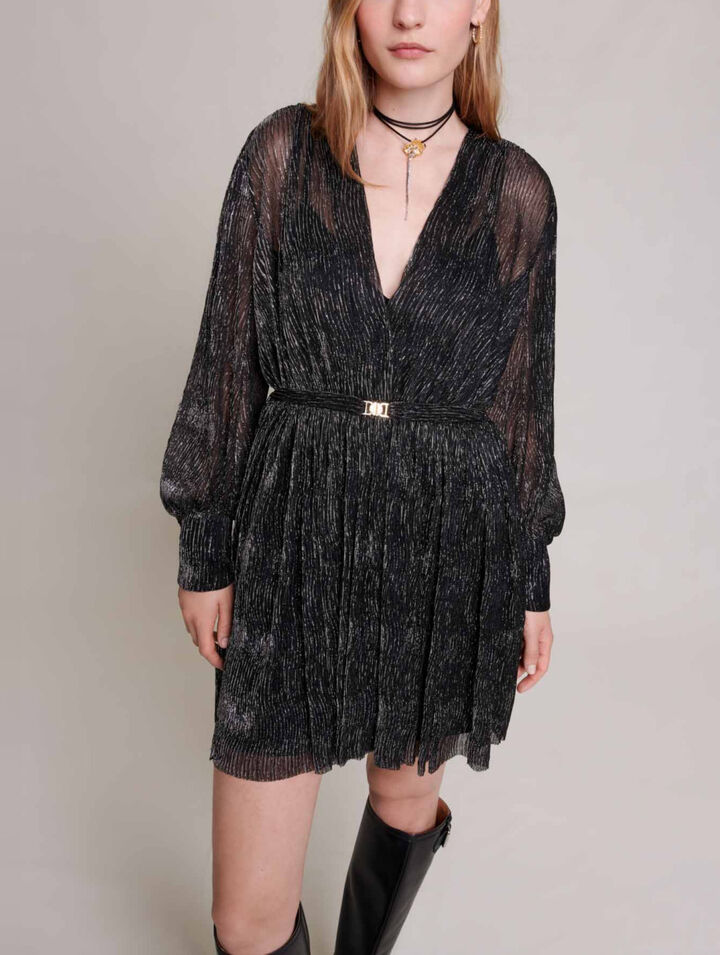 Robe courte métallisée
