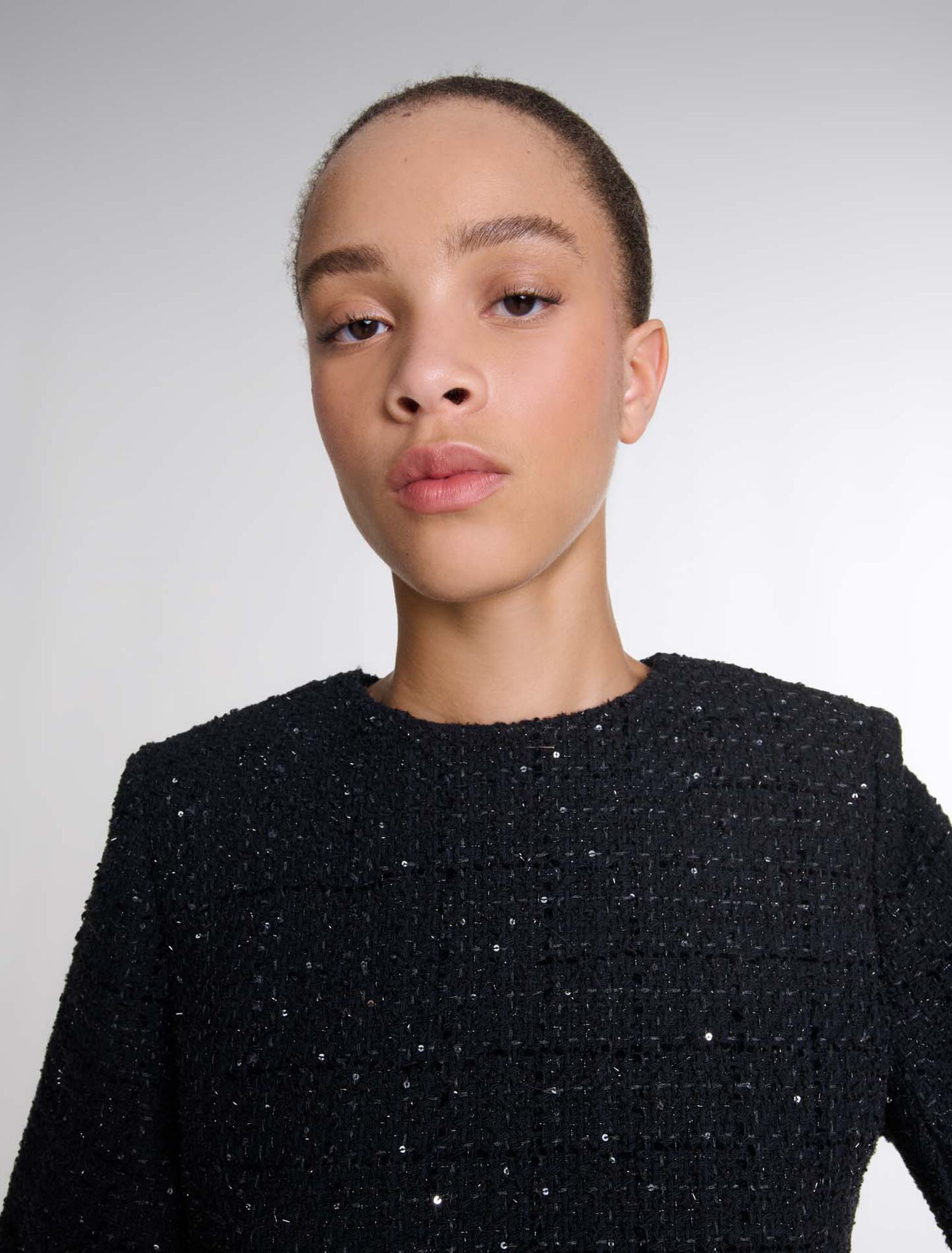 Robe courte 2-en-1 en tweed