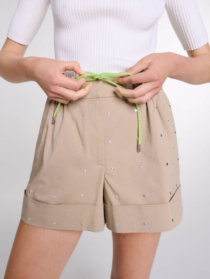 Short clouté en coton