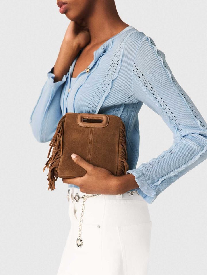 Sac M mini en cuir su&egrave;de