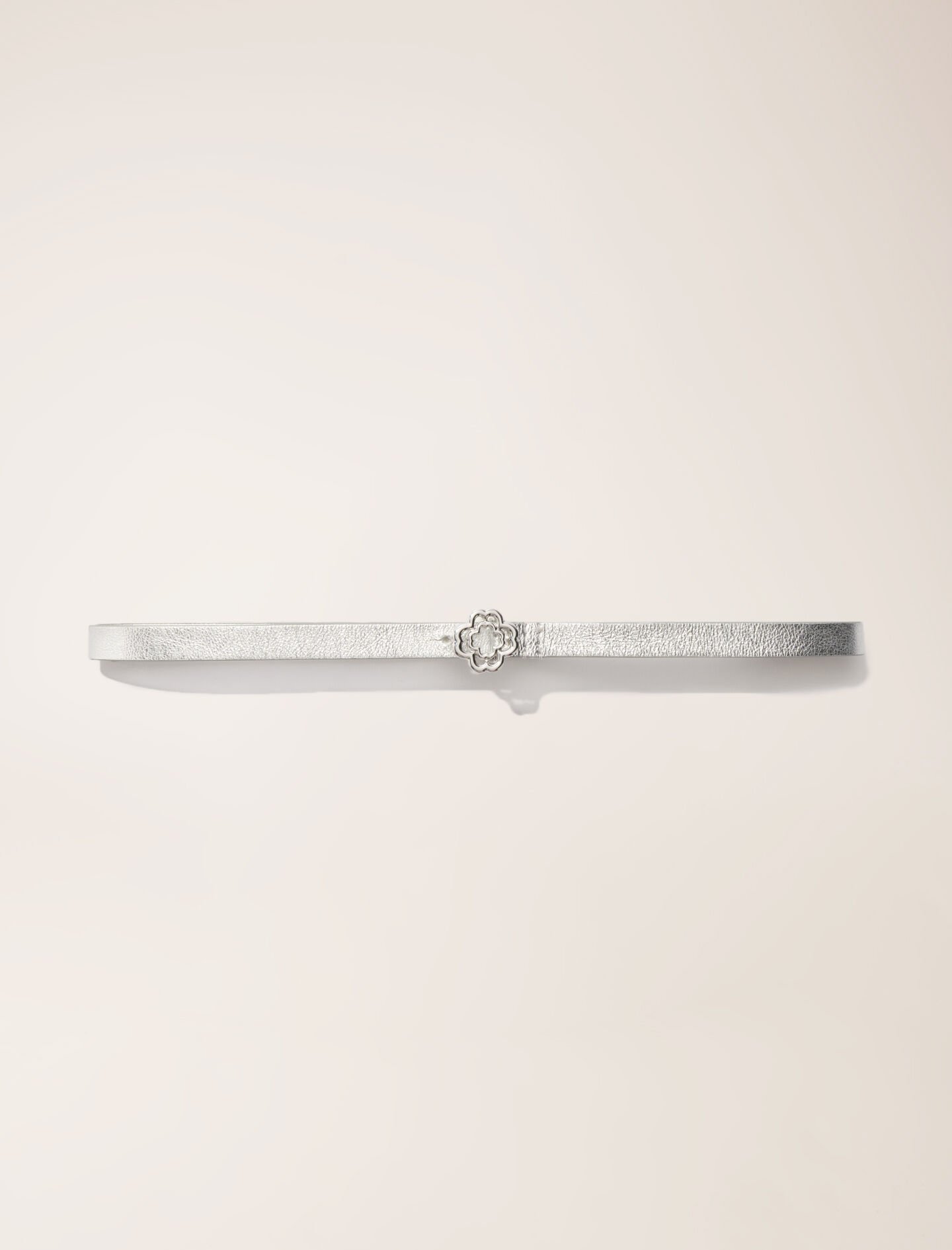 maje Ceinture fine à boucle Clover Argent