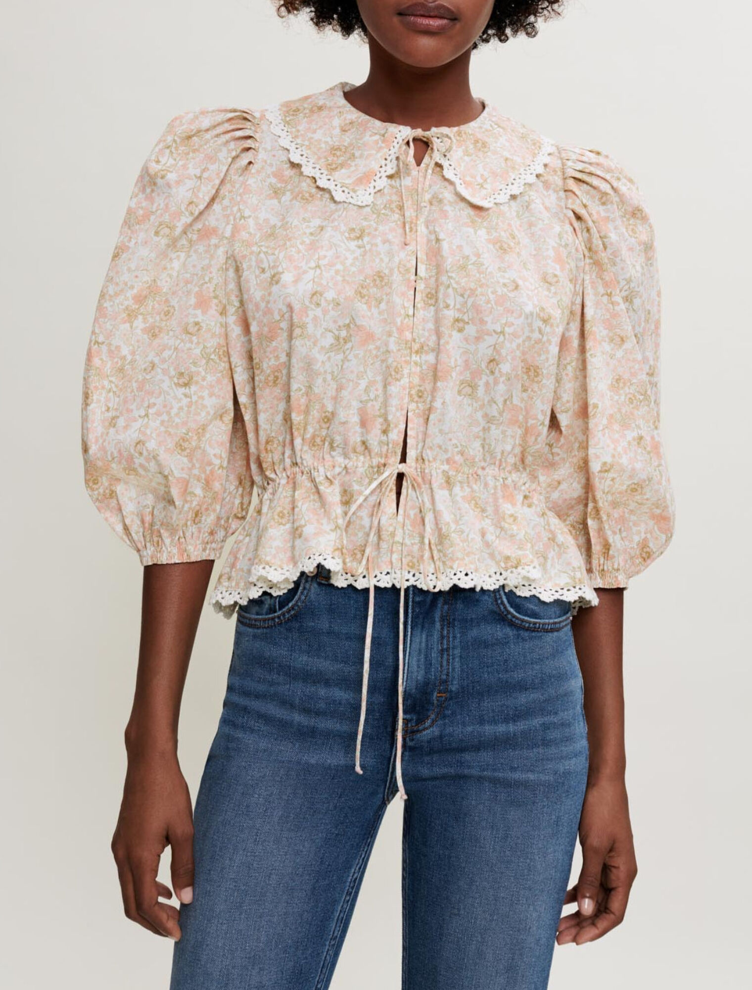Chemise en coton imprimé petites fleurs