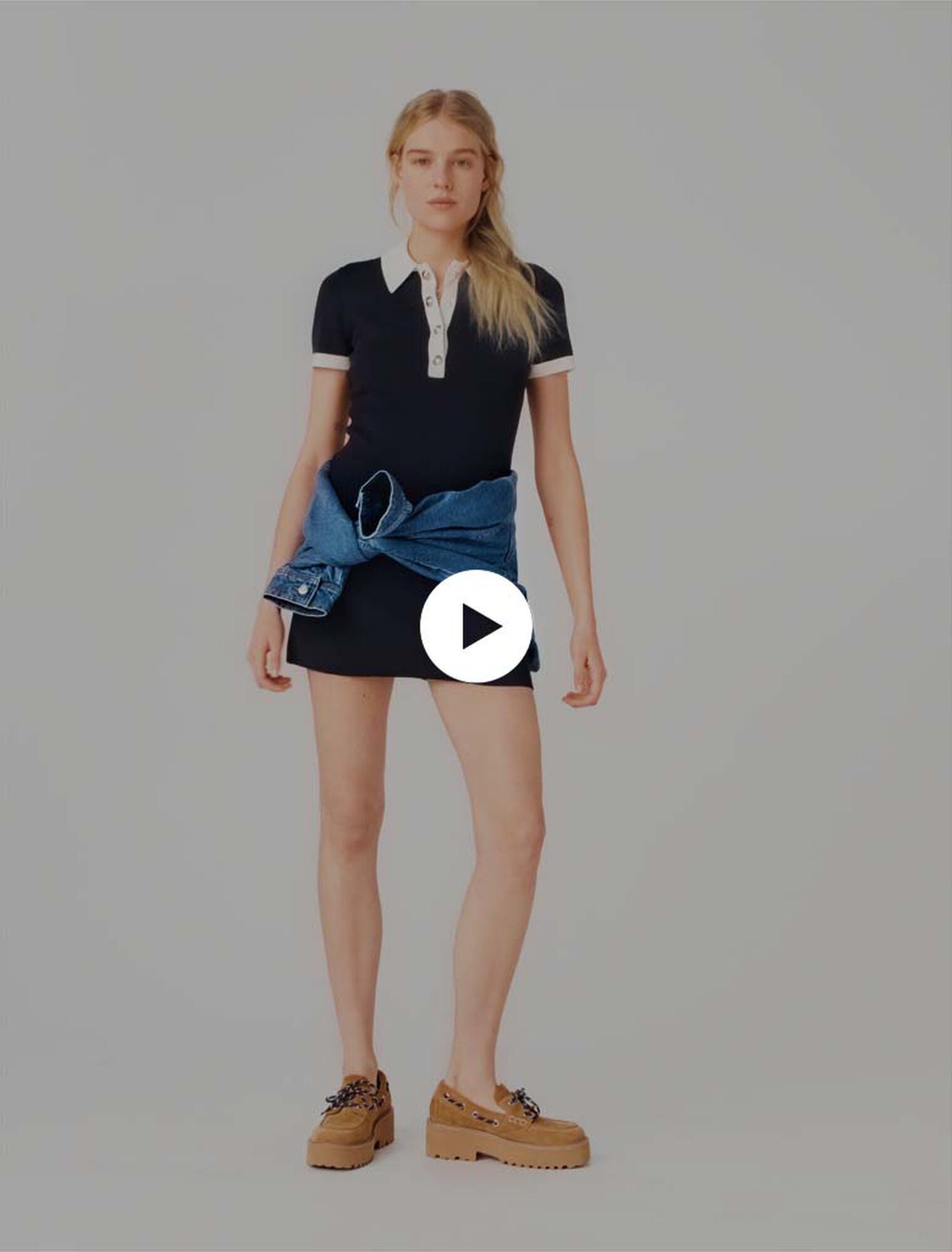 Robe polo &agrave; finitions contrast&eacute;s