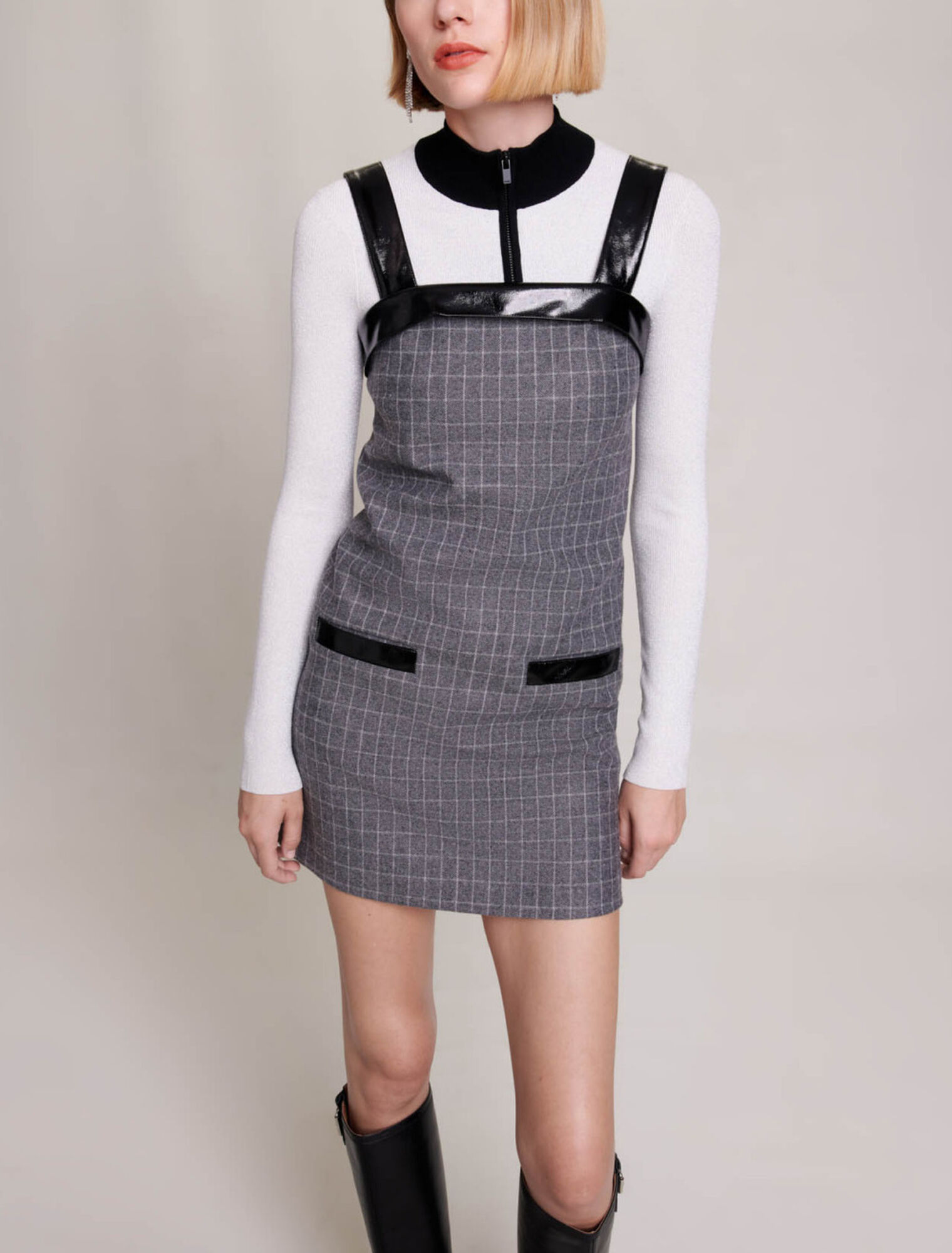 Robe courte à carreaux