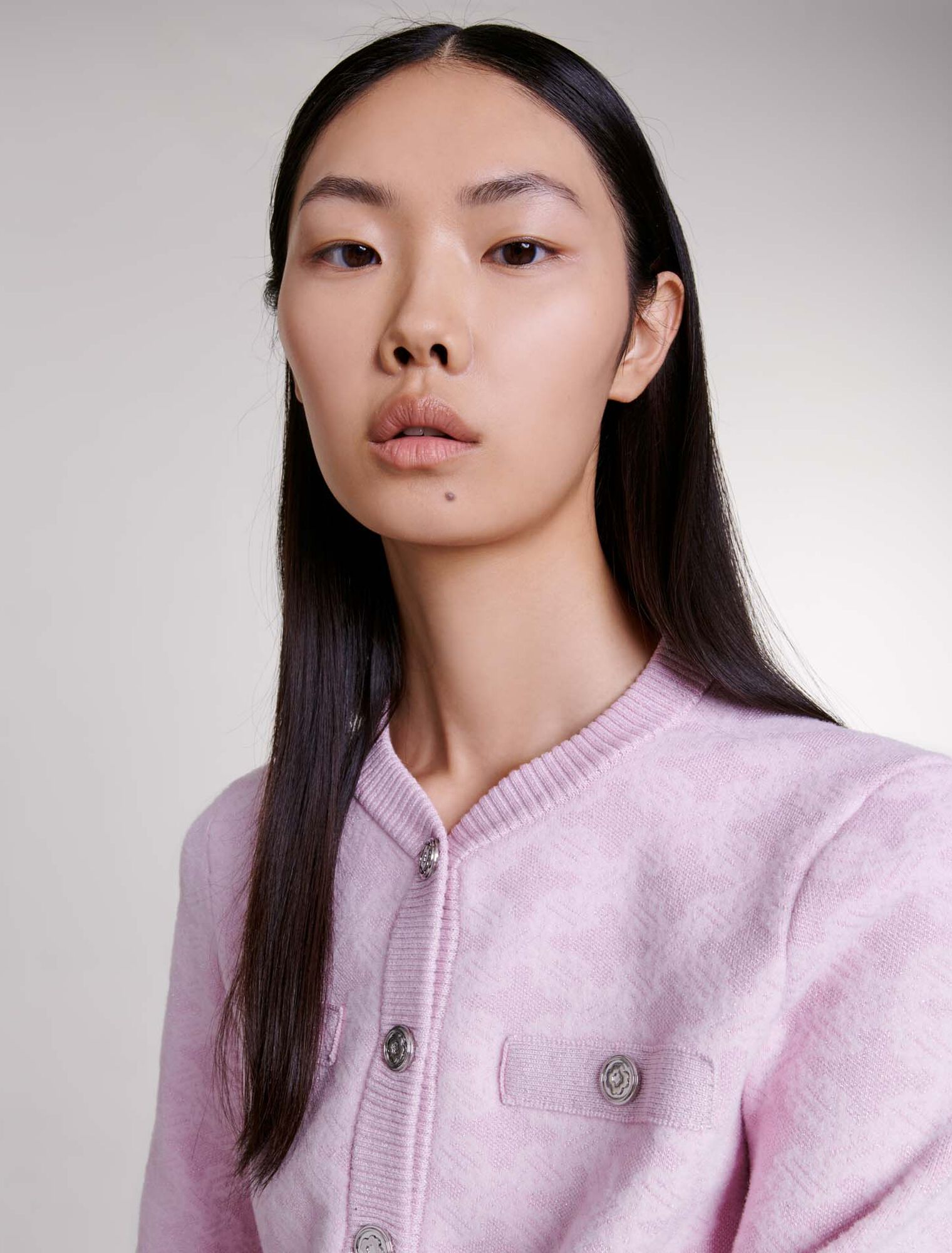 Cardigan en maille effet jacquard