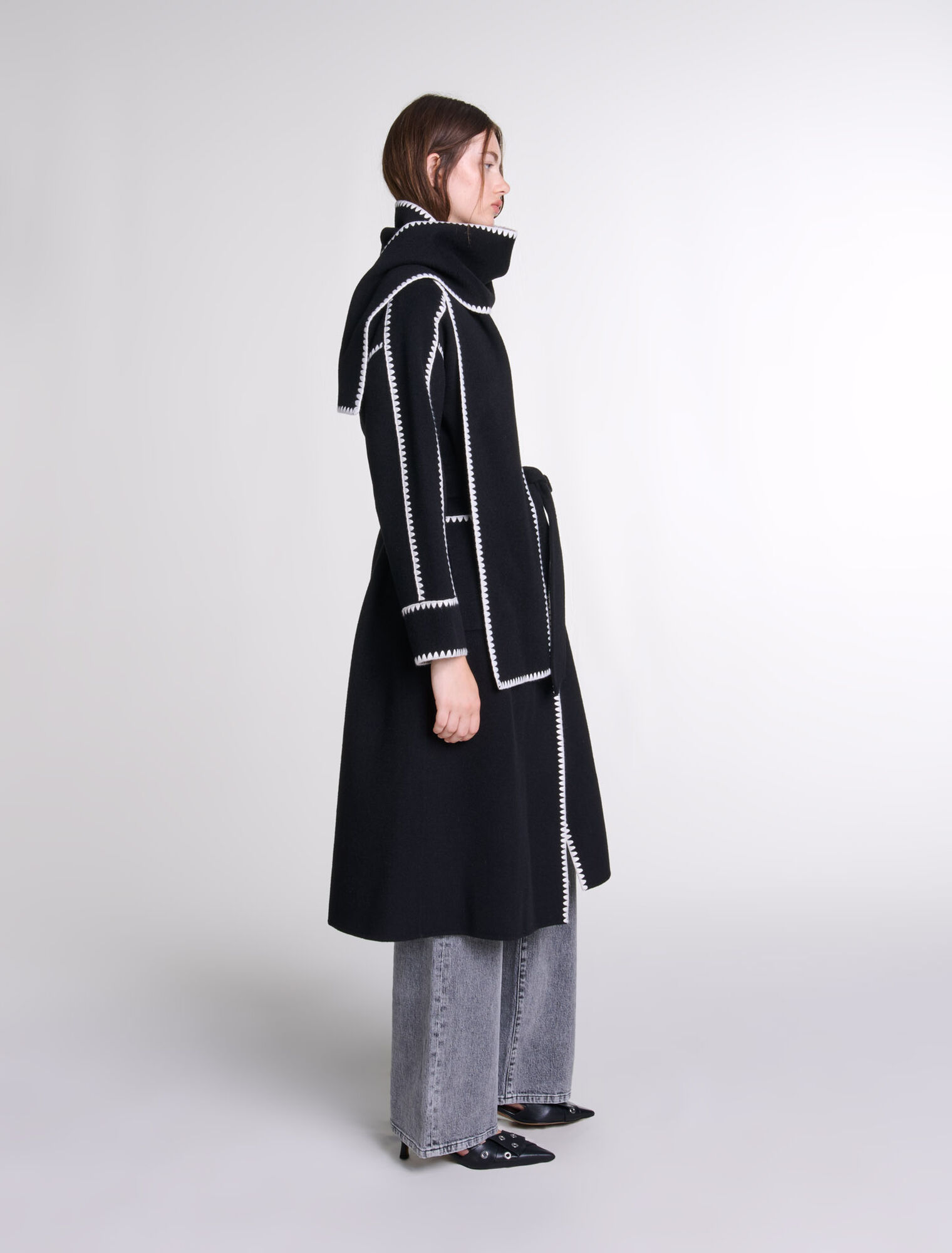 Manteau bicolore double face