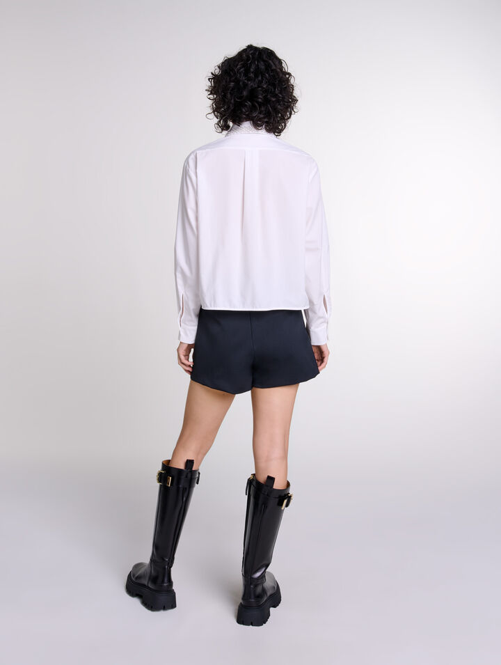 Chemise courte ornée de perles