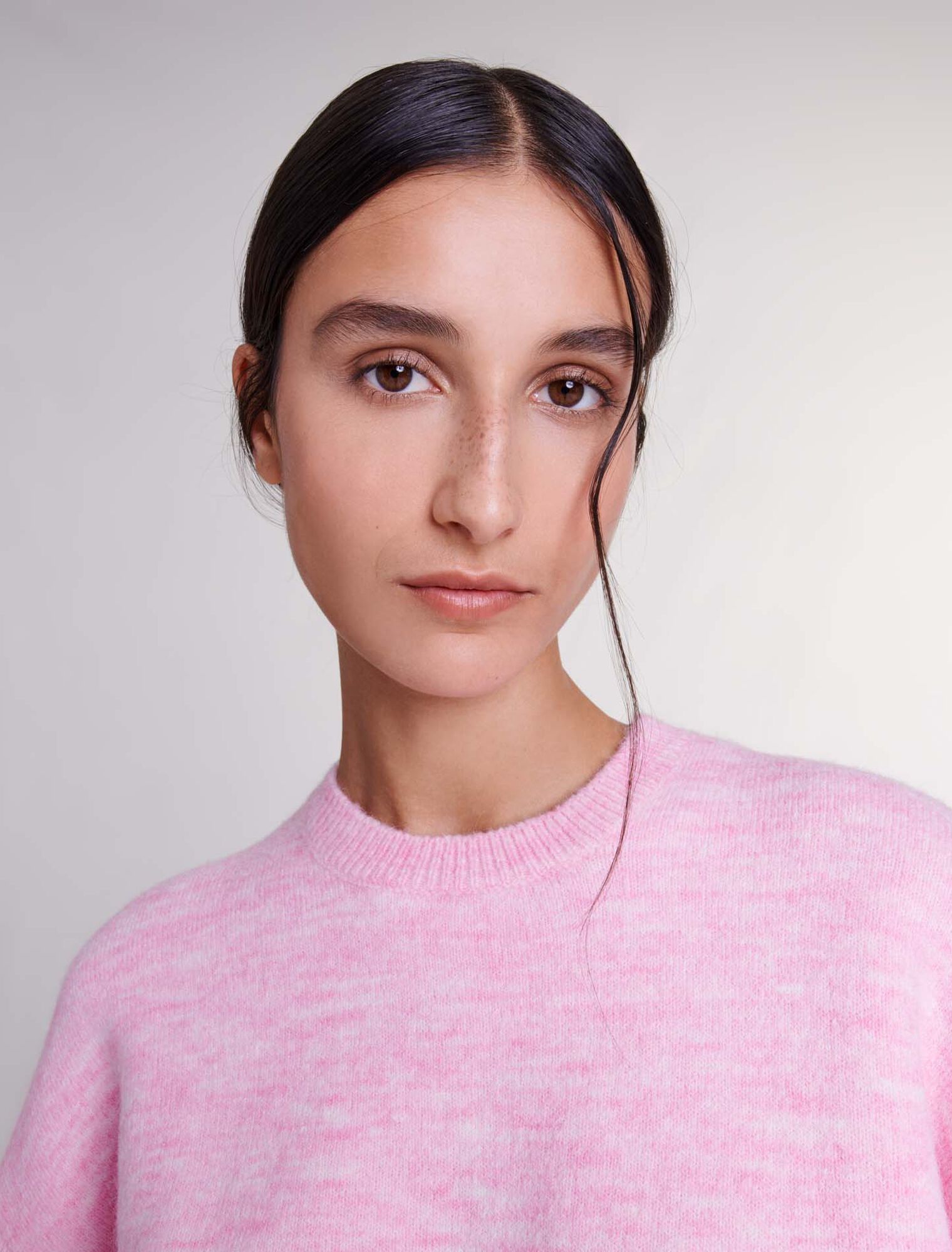 Pull court en maille à cordon