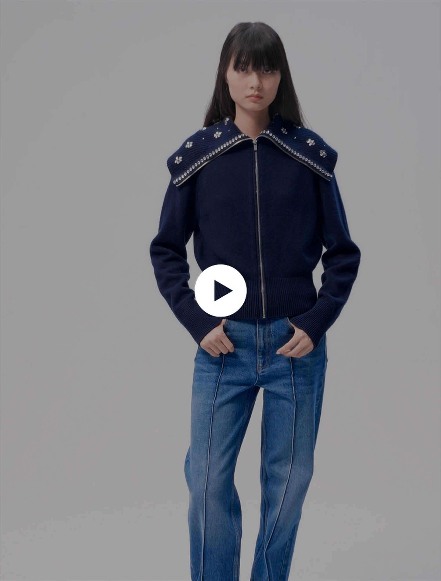 Cardigan col bijoux