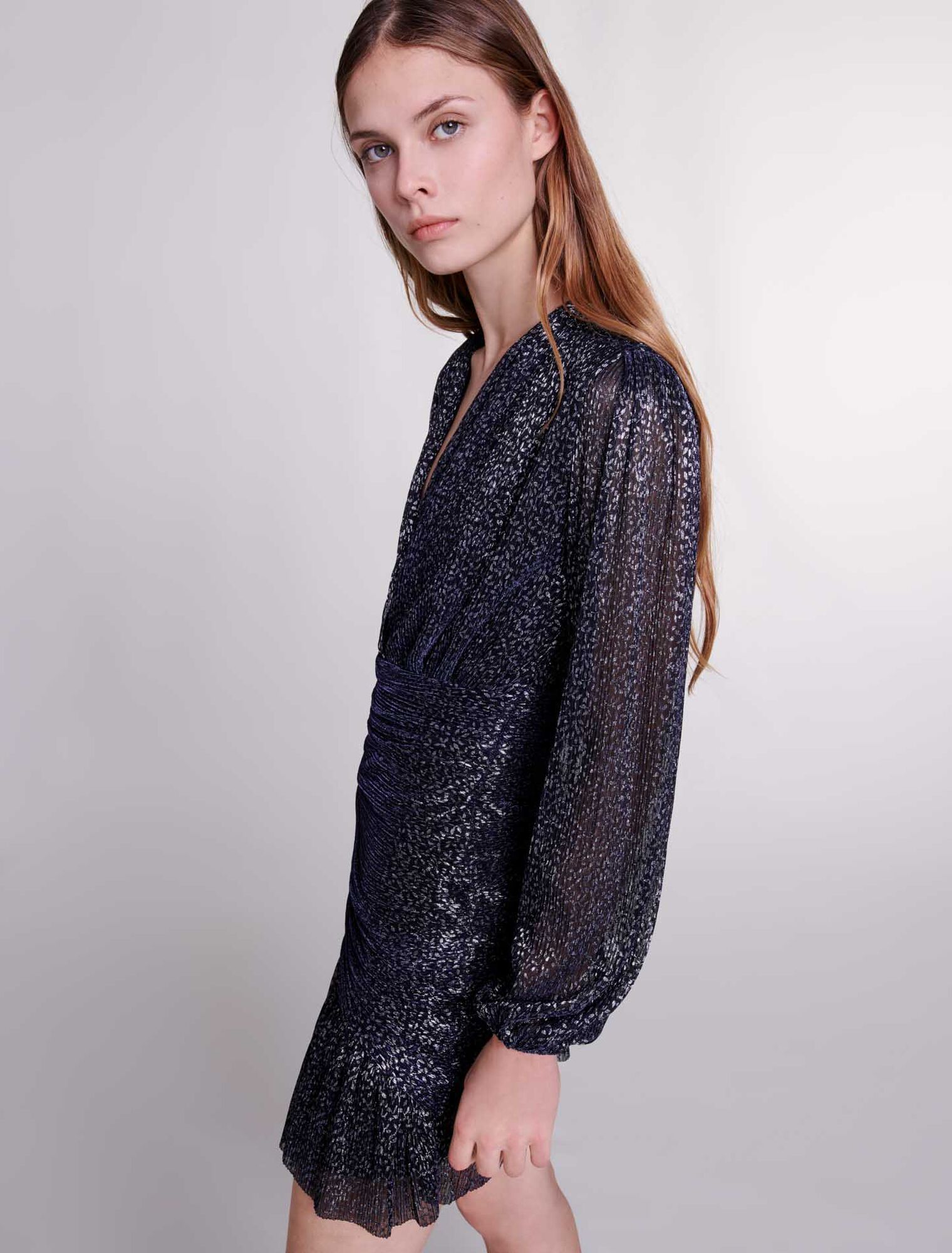 Robe en lurex drapée