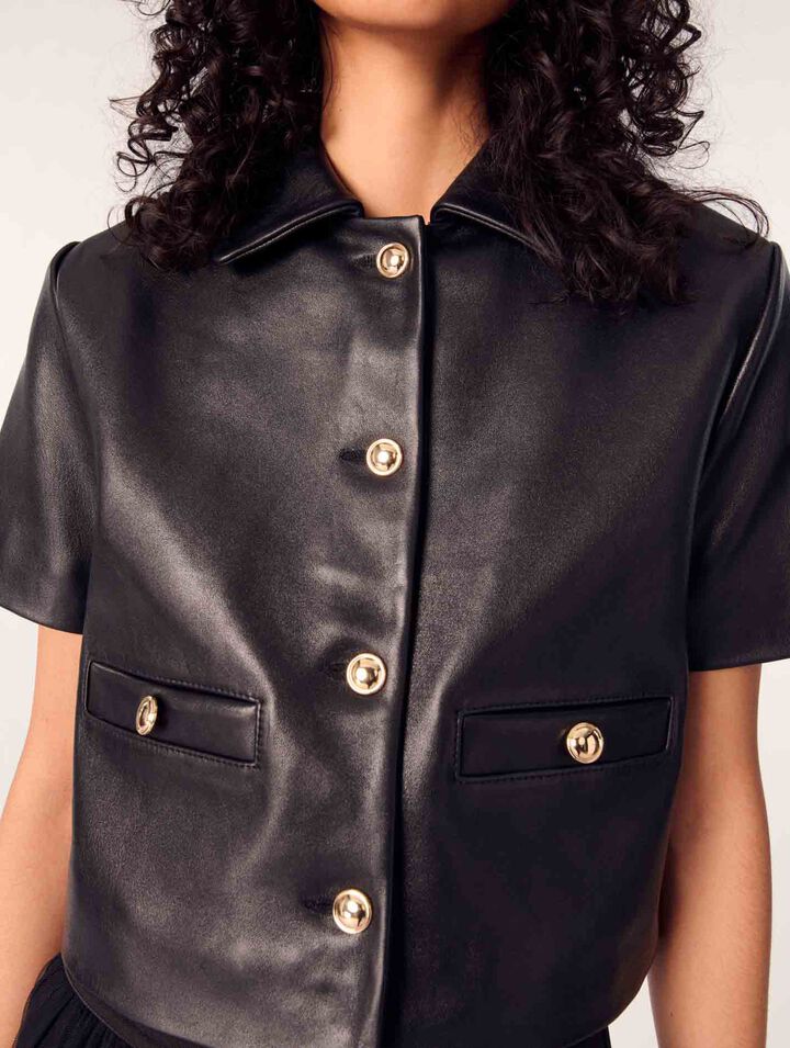 Veste courte en cuir