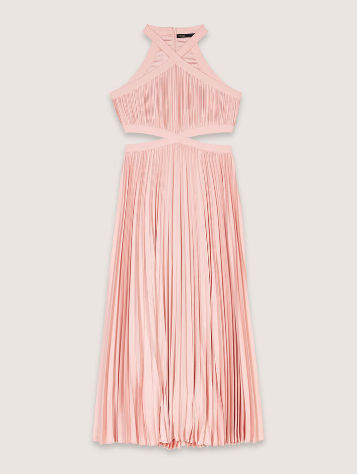 Robe longue plissée