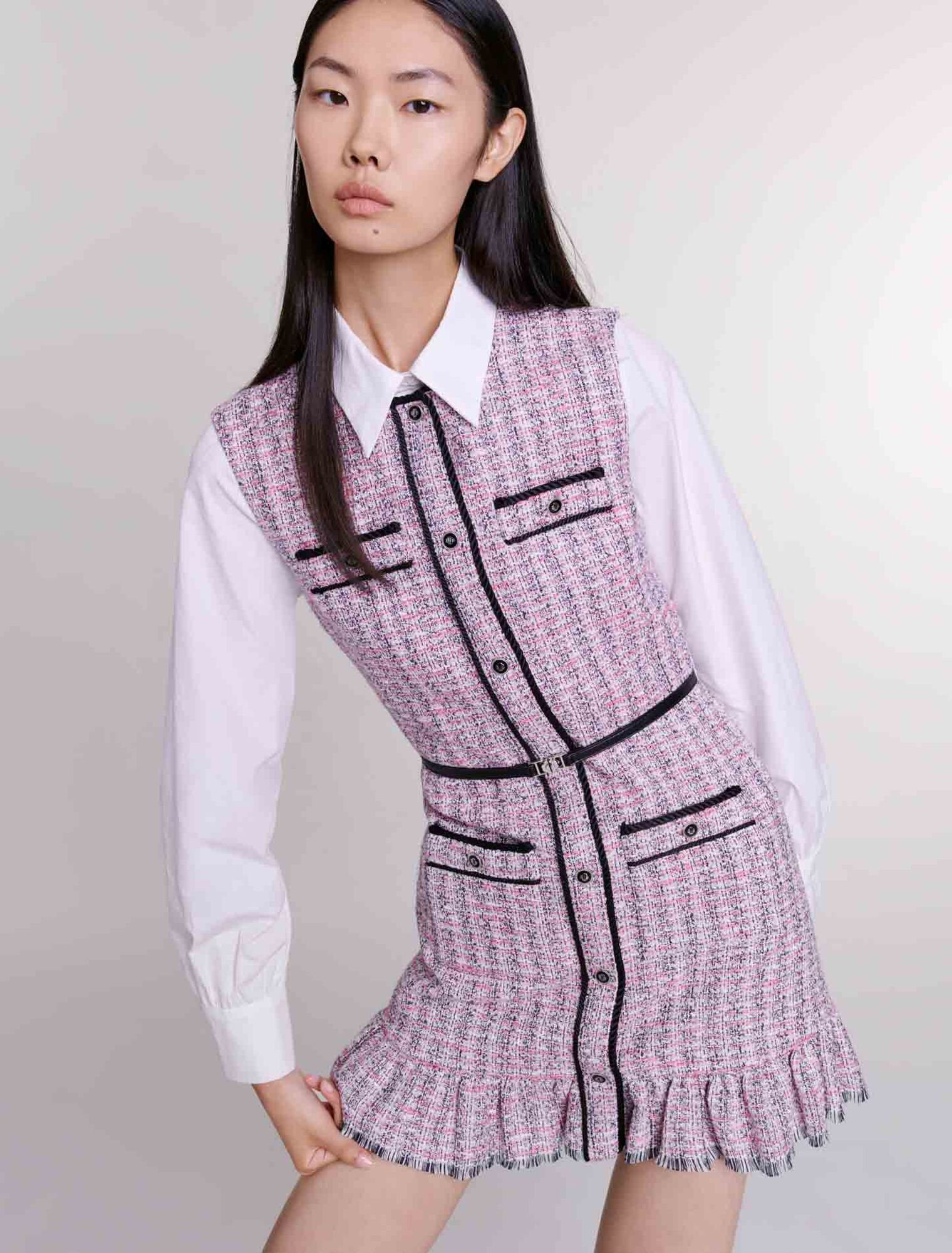 Robe courte 2-en-1 en tweed