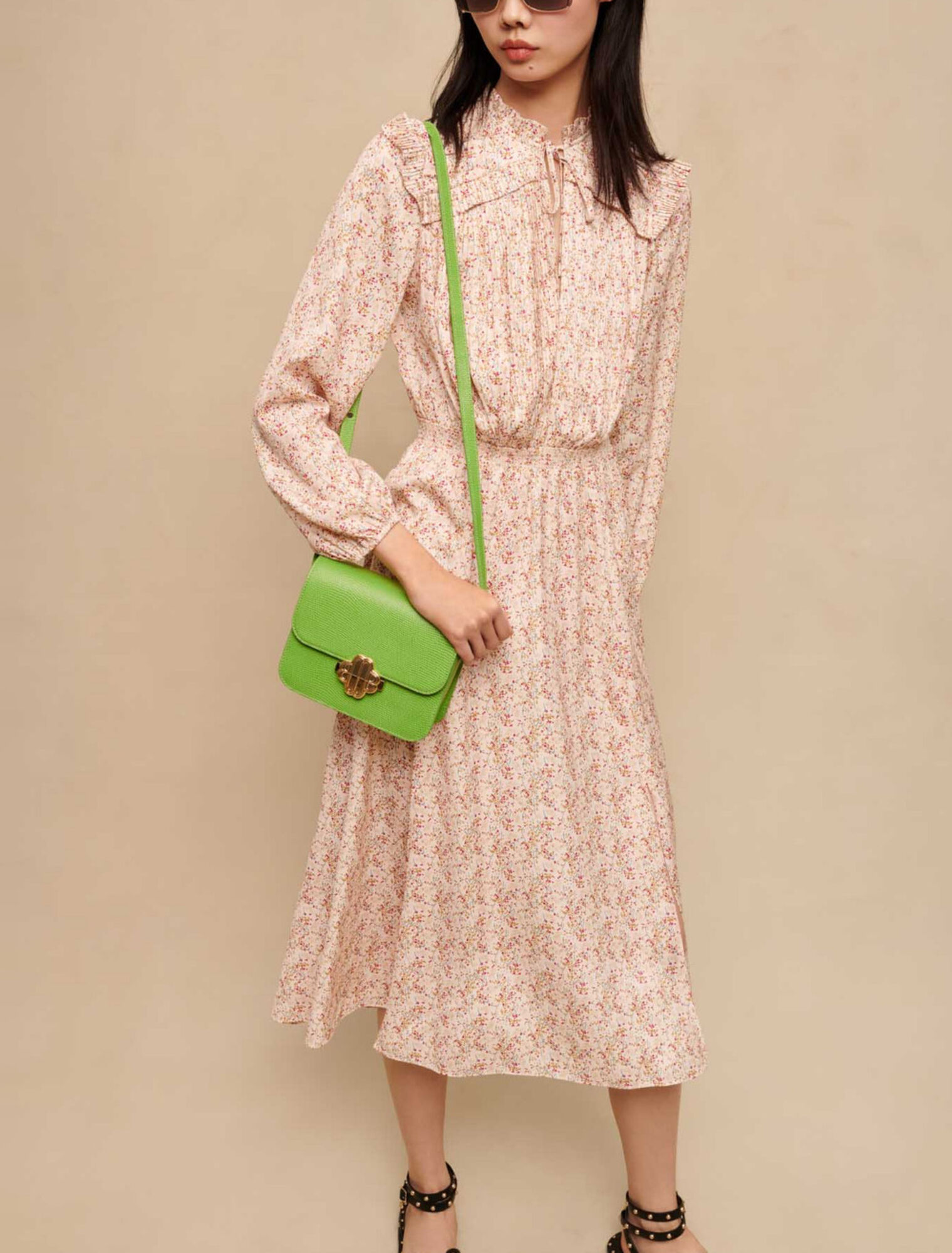 Robe longue à volants
