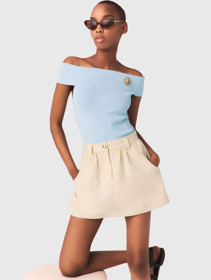 Short trompe l'&oelig;il en coton