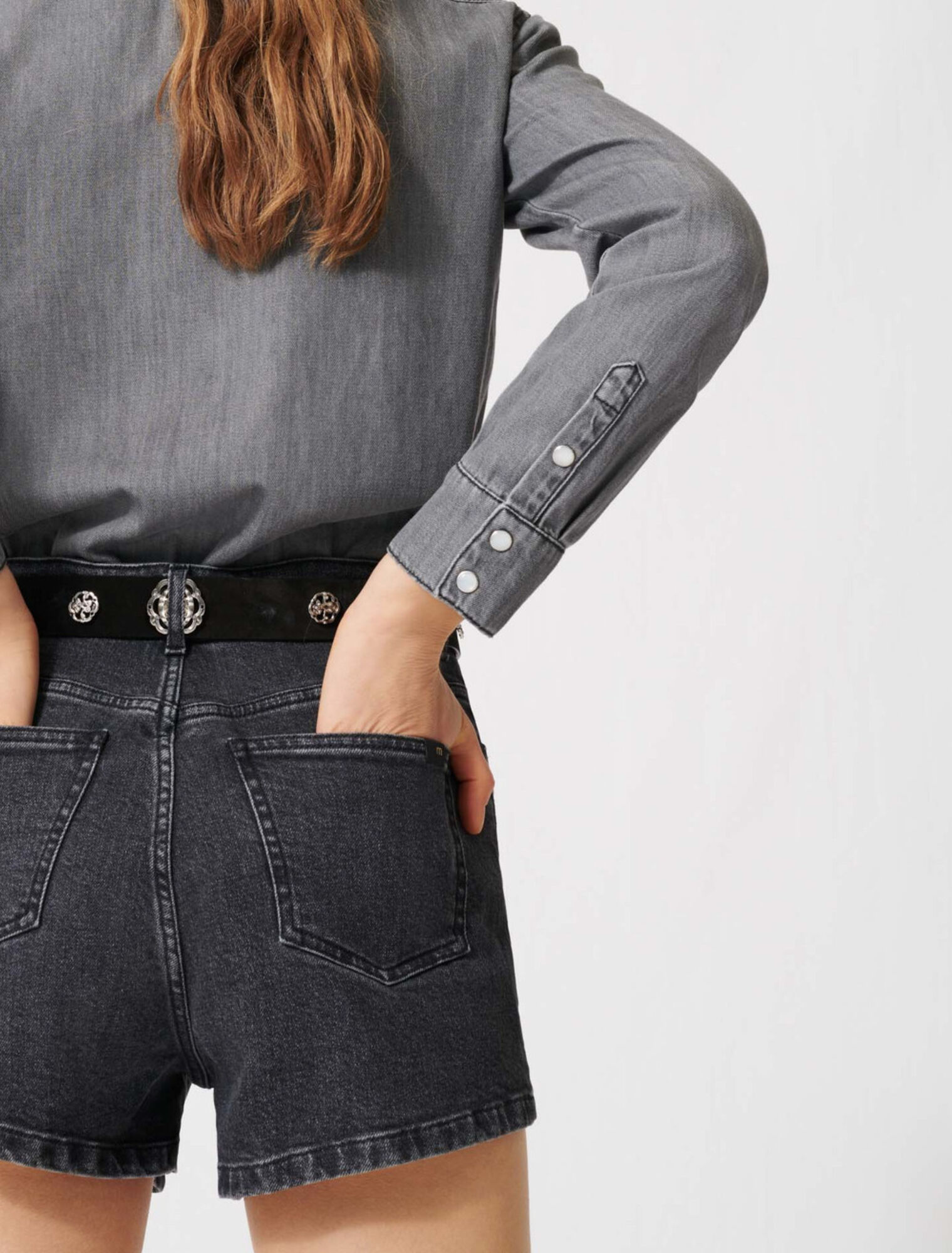 Combishort effet trompe-l’œil en jean