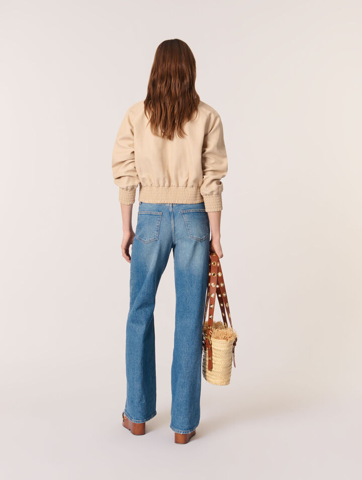 Blouson bomber en lin et coton
