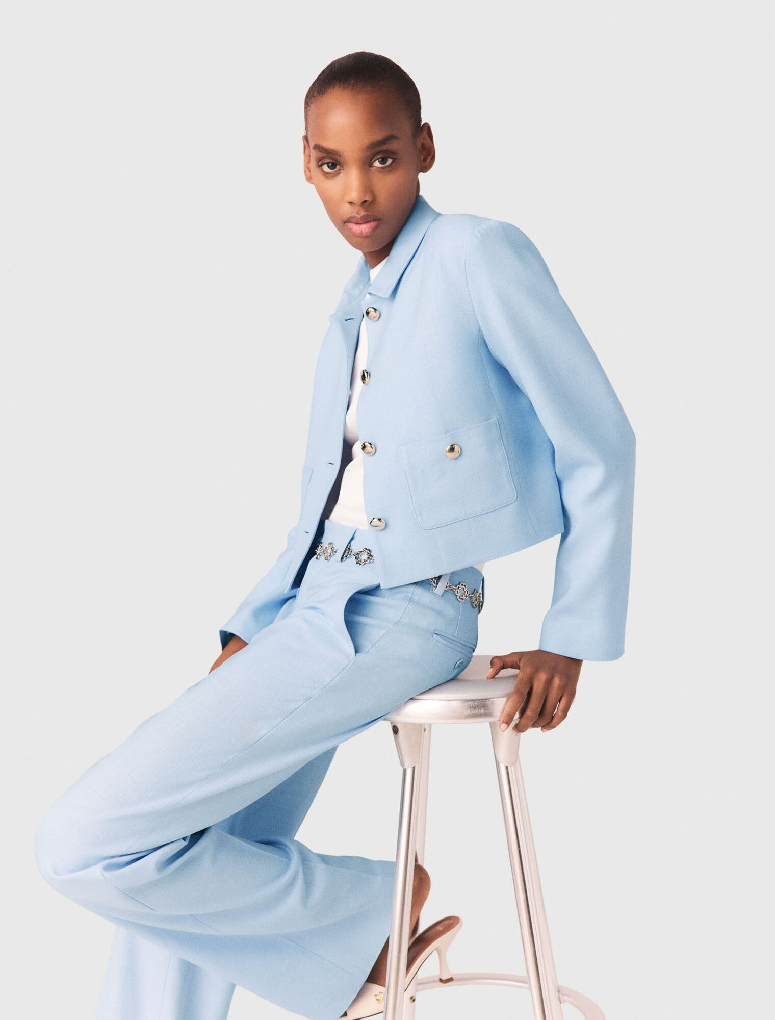 Veste courte &agrave; simple boutonnage