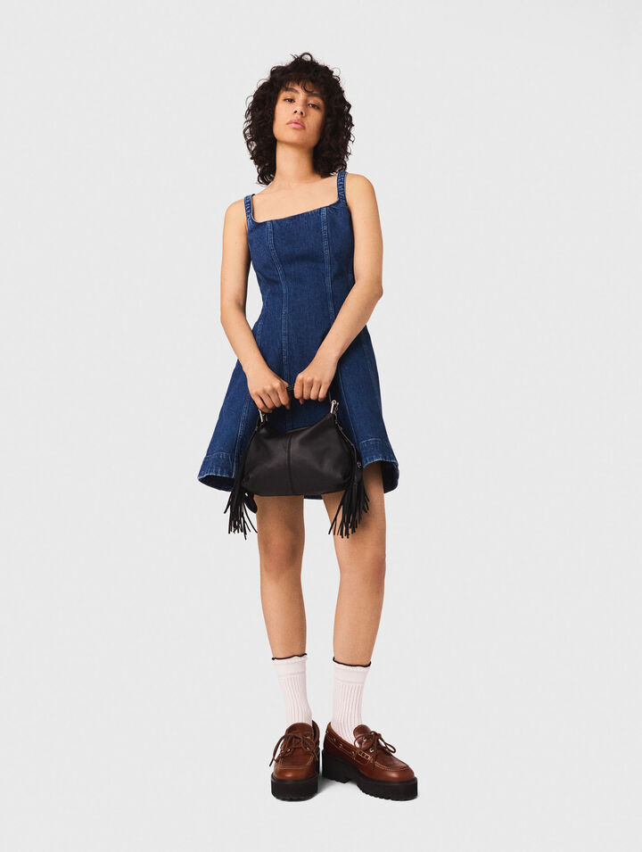 Robe babydoll courte en denim