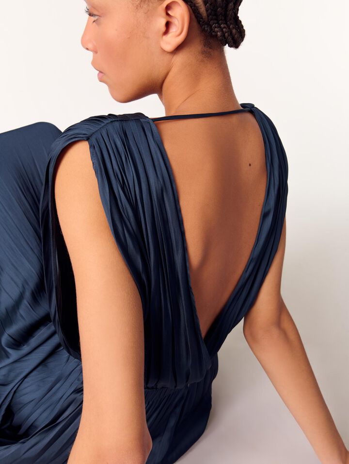 Robe longue plissée
