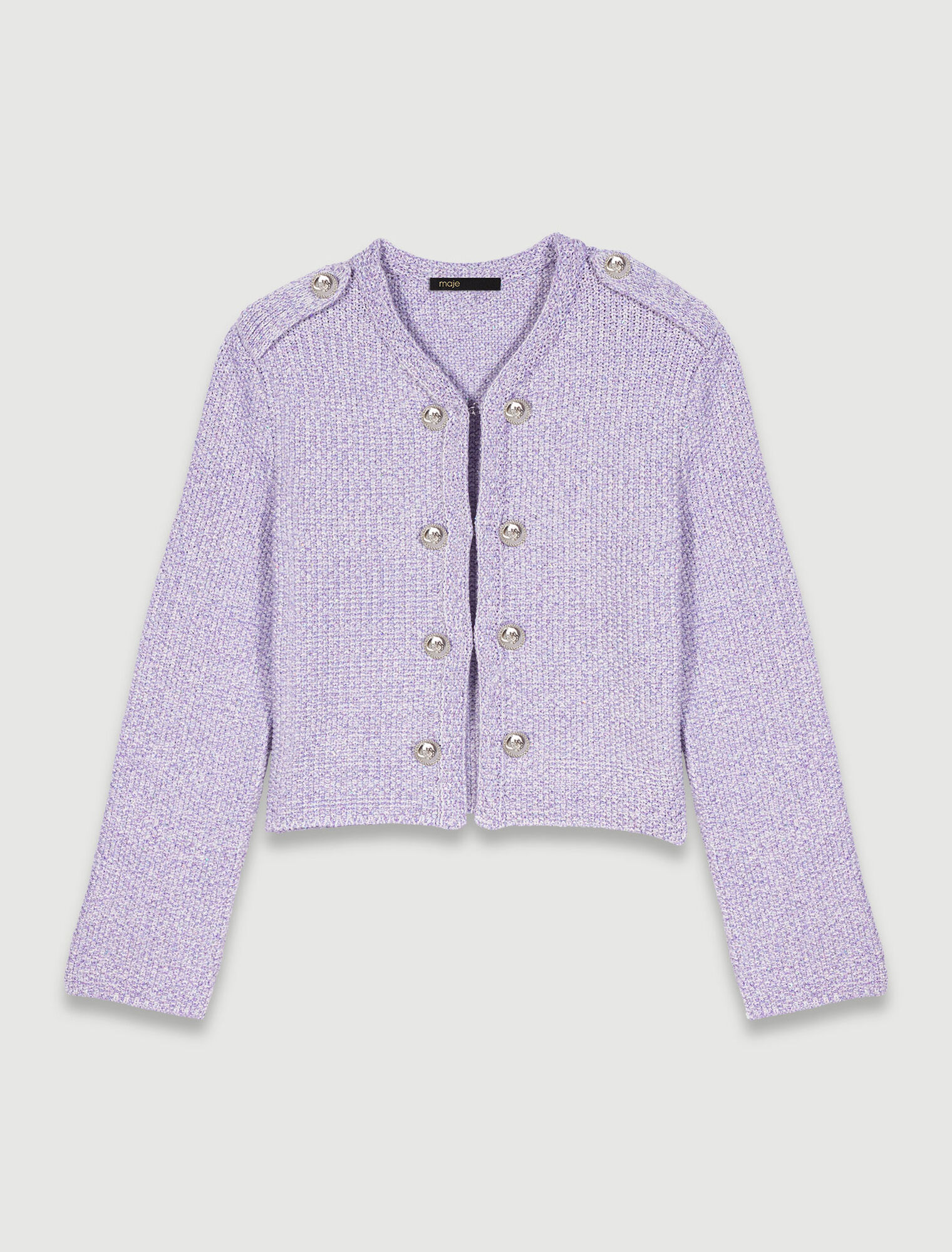 Cardigan court en maille sequins