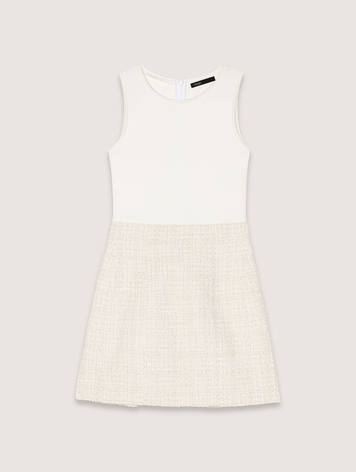 Robe courte 2-en-1 en tweed