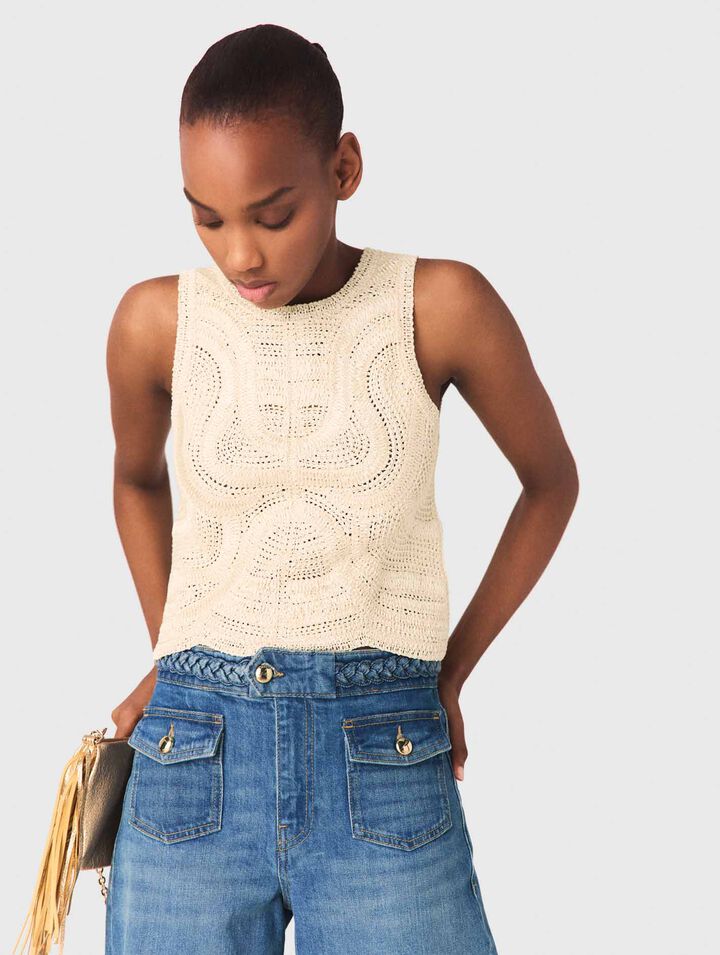 Top sans manches en crochet