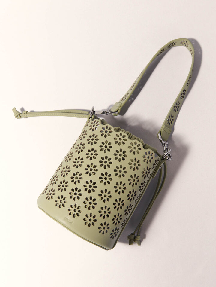 Sac seau en cuir perforé