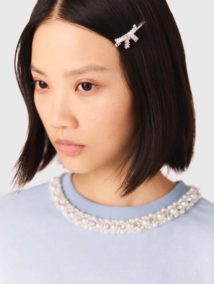 Barette nœud à strass