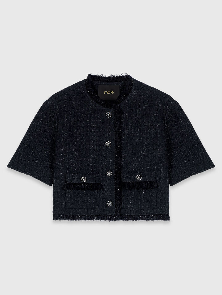 Veste court en tweed brillant