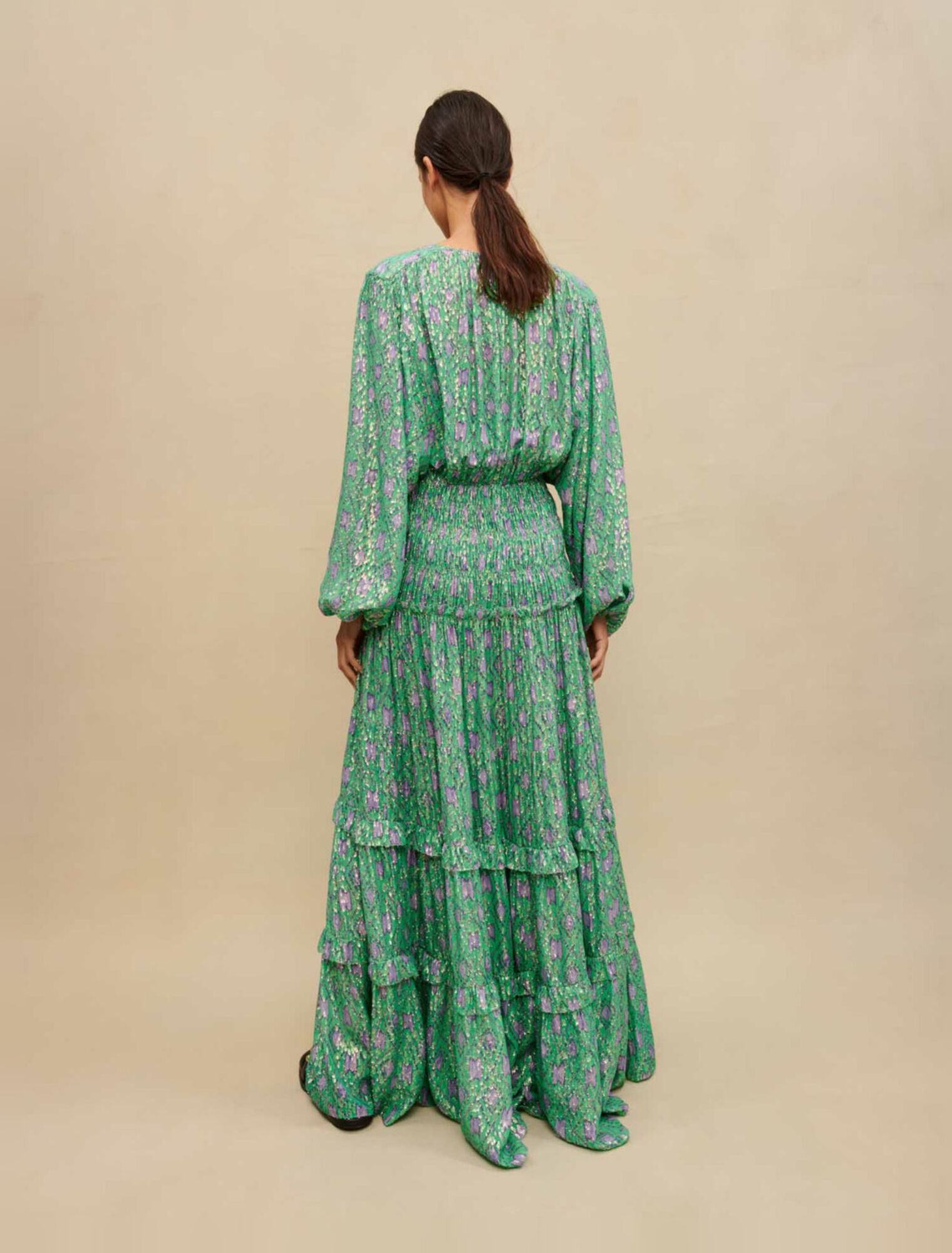 Robe longue métallisée