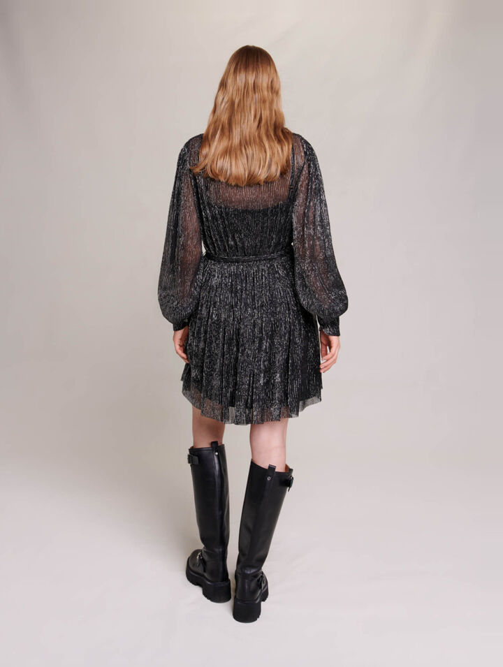 Robe courte métallisée