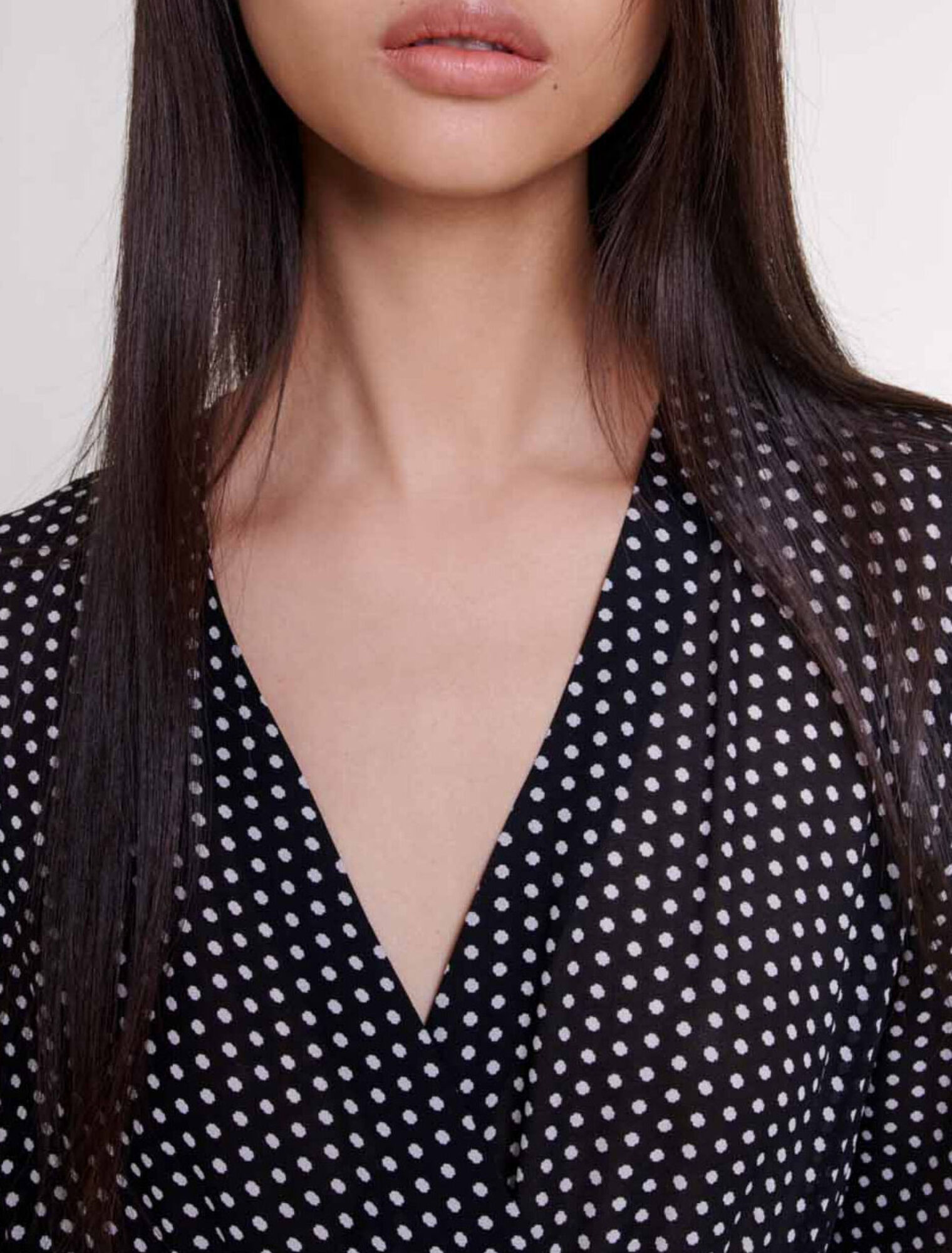 Robe mi-longue à pois