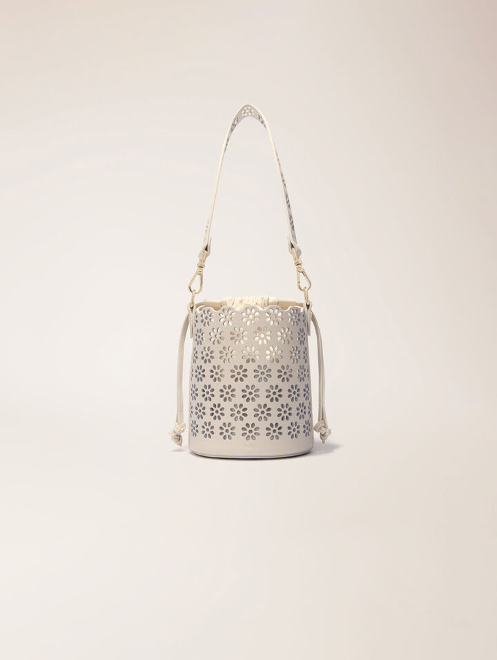 Sac seau en cuir perforé