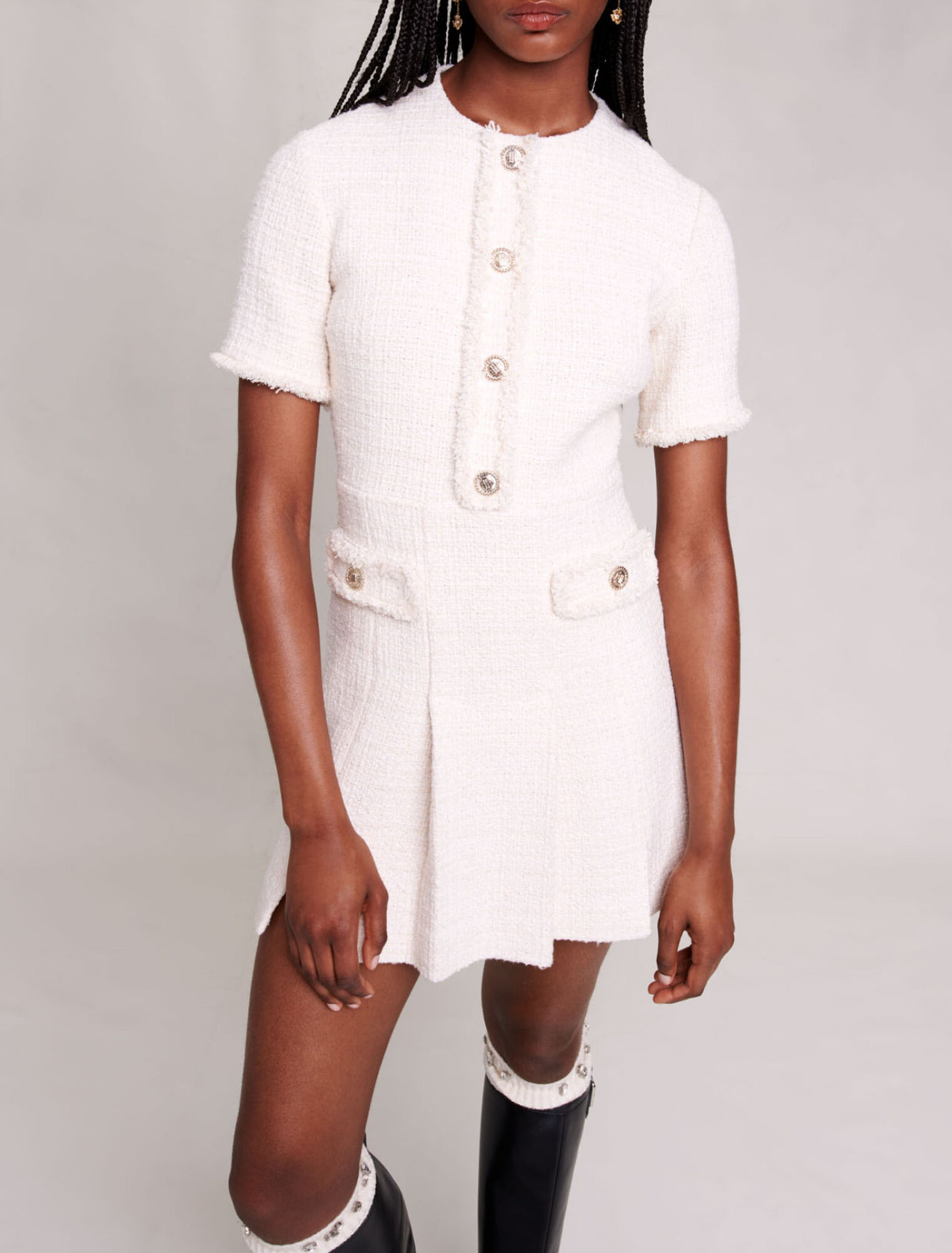 Robe courte en tweed