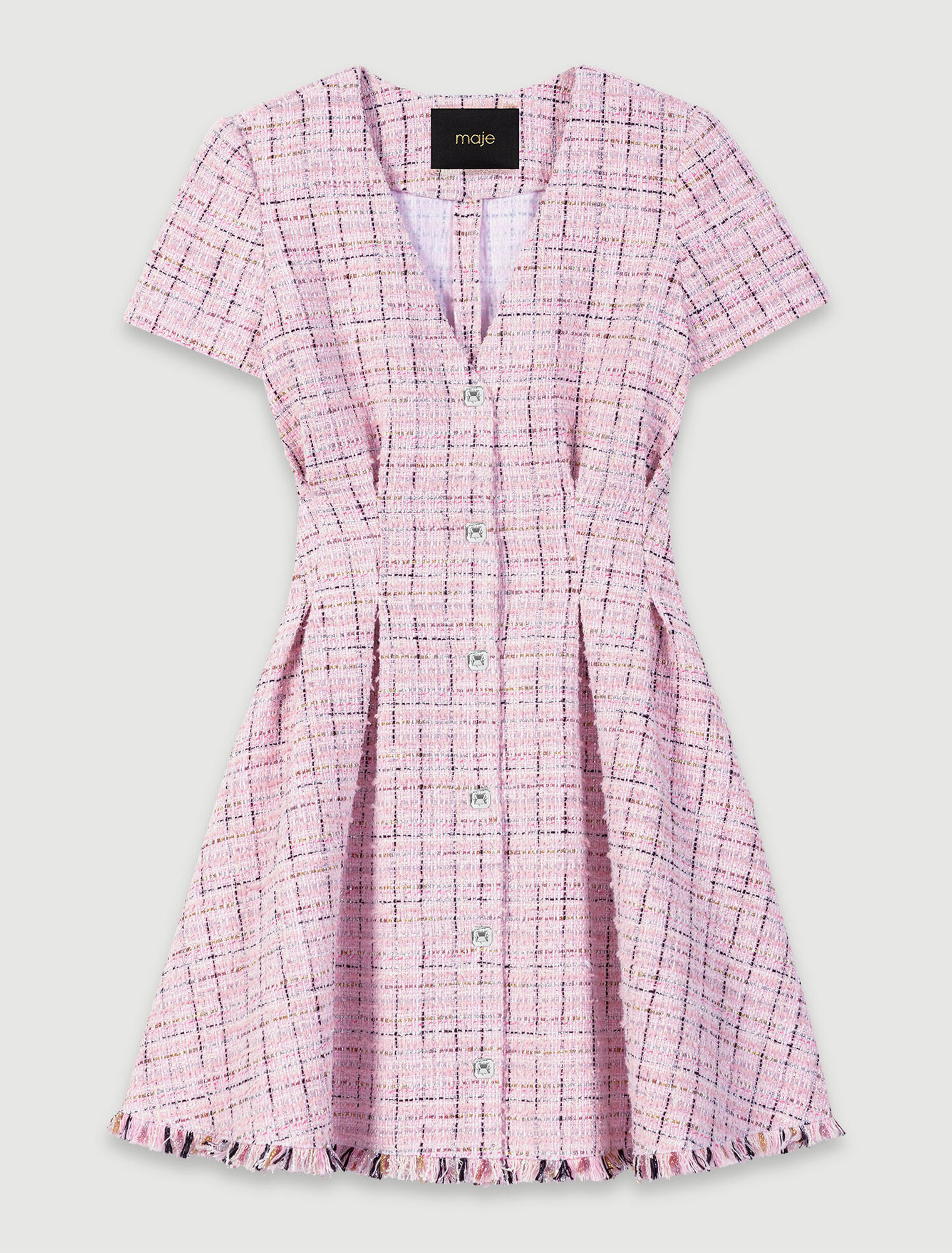 Robe babydoll en tweed