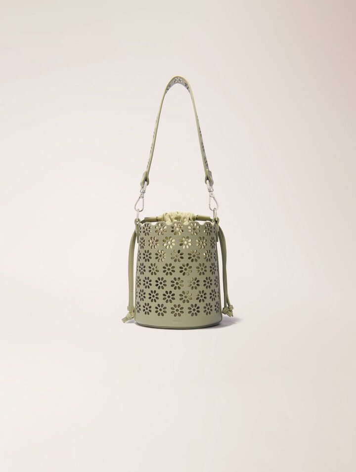 Sac seau en cuir perforé