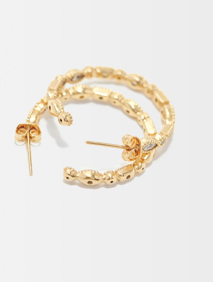 Boucles d'oreilles créoles à strass