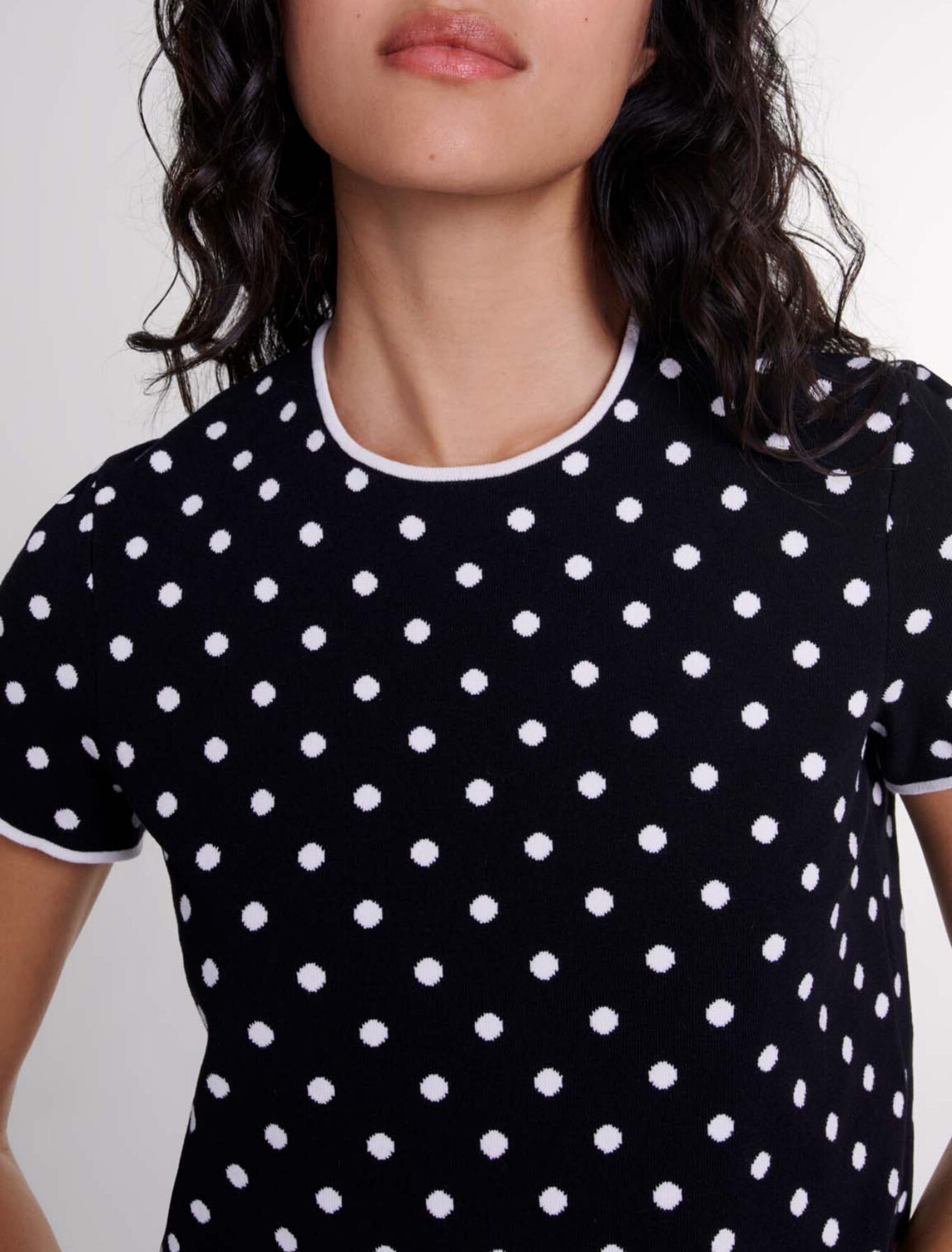 Top en maille jacquard bicolore pour femme | Maje