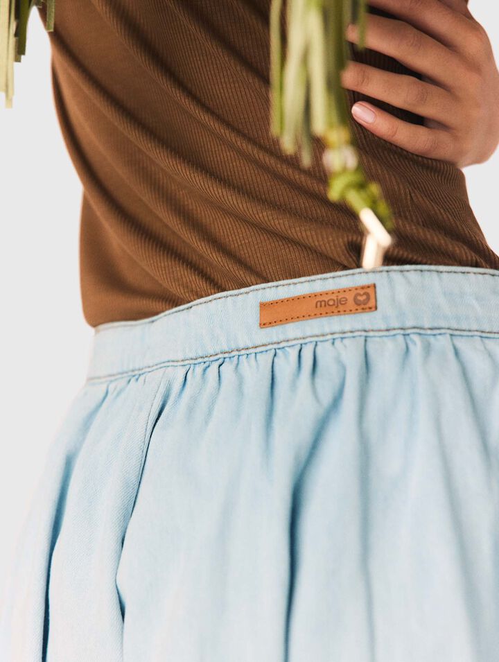 Short en chambray effet jupe ballon