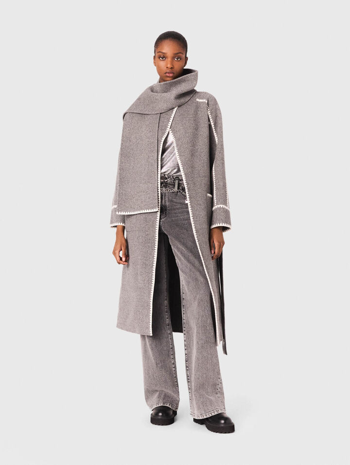 Manteau long double face