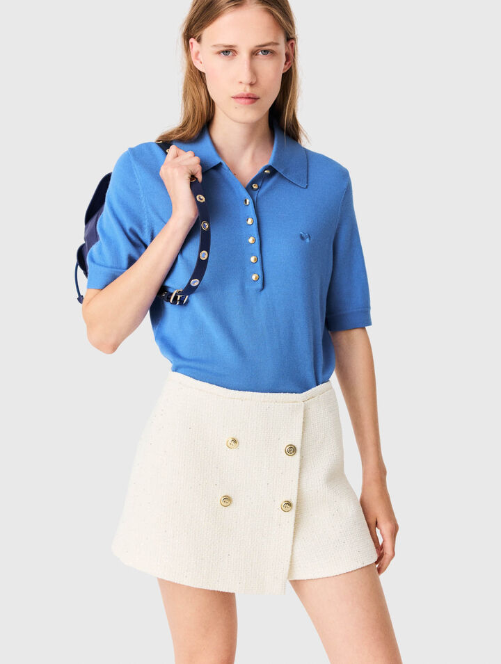 Short trompe-l&rsquo;&oelig;il en tweed